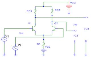 Schematic Diagram: Differential amplifier circuit