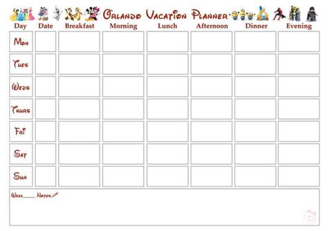 Disney World Planner Template