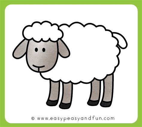 How to Draw a Sheep - Step by Step Sheep Drawing Tutorial - Easy Peasy ...