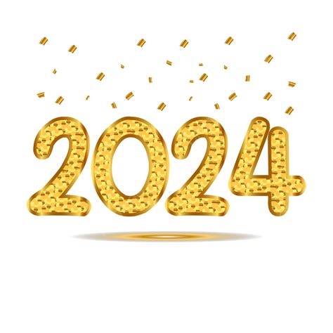 3d Luxury Golden 2024 With Gold Dots Happy New Year Clipart Transparent Background, 2024, Luxury ...
