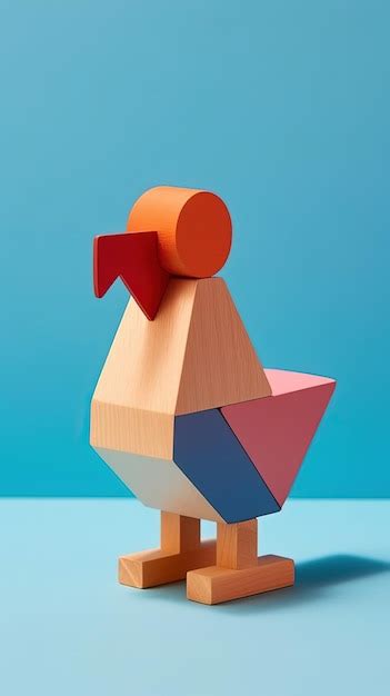 Premium AI Image | Wooden animal toy with minimalist colors in a flat background illustration ...