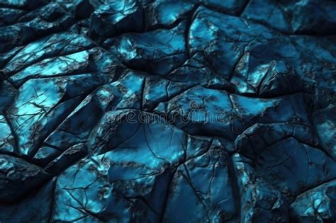 Blue Magma Rock Texture with Cracks. AI Generated Stock Illustration ...