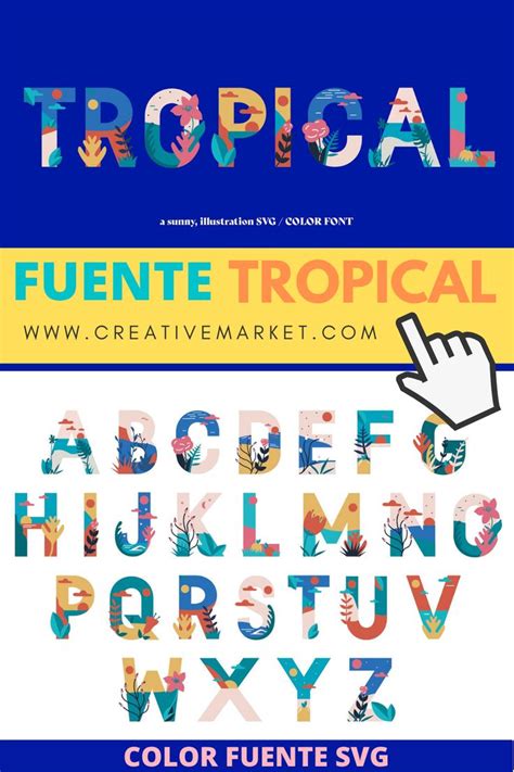 Tropical - Color SVG Font | Tropical colors, Tropical, Creative market