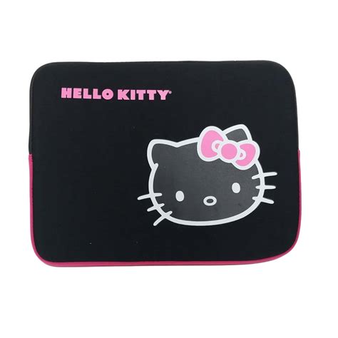 Hello kitty, laptop sleeve, Black, pink and white.