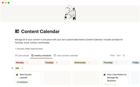 Content Calendar Template | Notion Marketplace