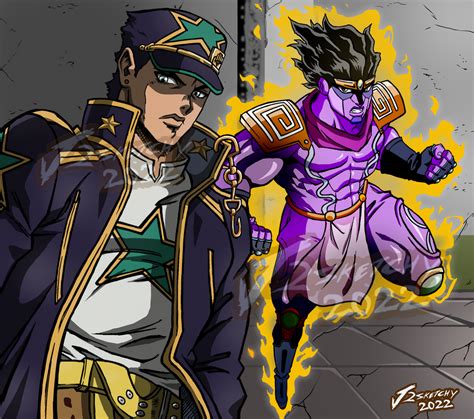 Jotaro and Star Platinum - Stone Ocean COMMISSION by SKETCH-KING on DeviantArt