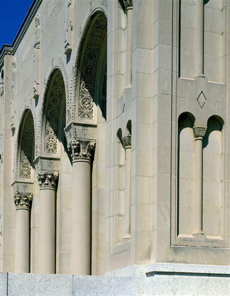 Architectural detail at the Basilica of the National Shrine of the ...