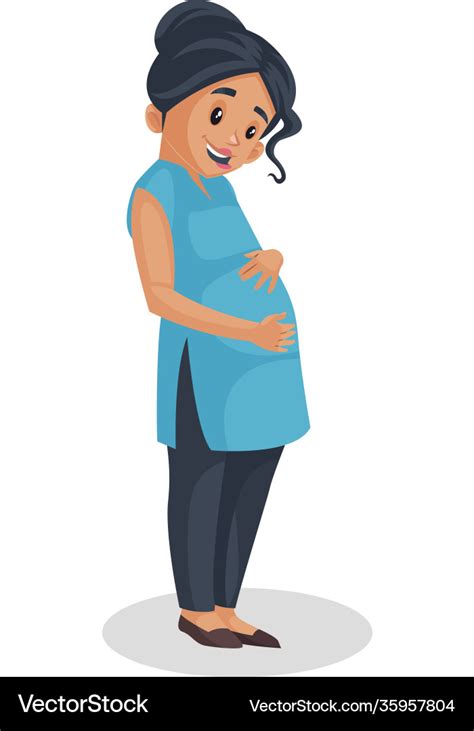 Pregnant woman cartoon Royalty Free Vector Image