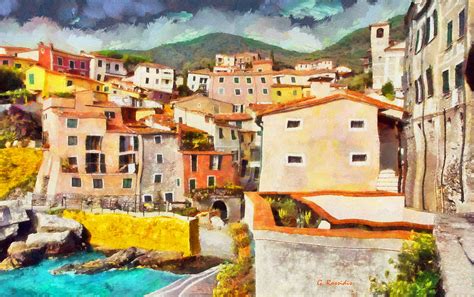 Italian village Painting by George Rossidis - Fine Art America