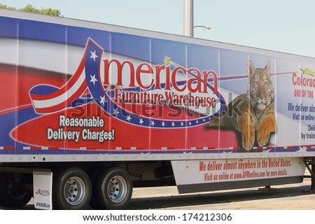 Westminster,Colorado/U.S.A.-July 9, 2011: American Furniture Warehouse Delivery Semi. Side View ...