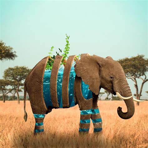 Premium Photo | Elephant on the savanna photo manipulation