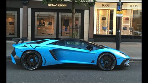 Blue Lamborghini Aventador