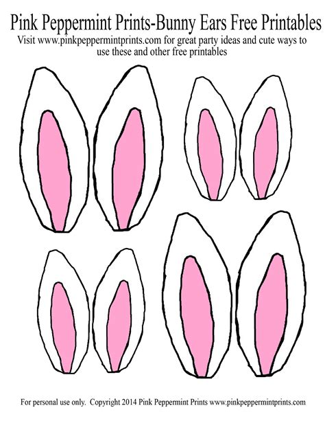 Bunny Ears Printable Template