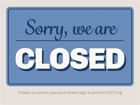 Customizable Open / Closed Signs to Print