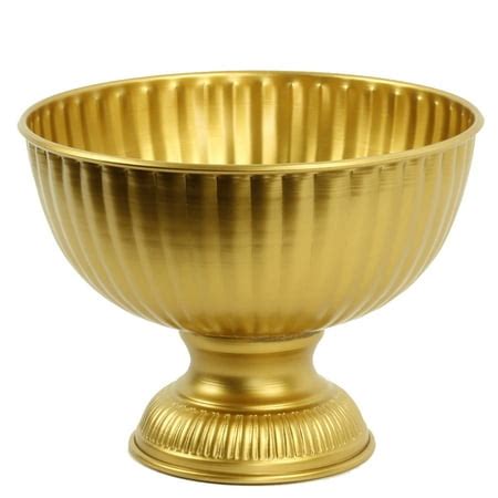 Koyal Wholesale Gold Metal Pedestal Bowl 10 x 8-Inch Floral Compote Vase, For Wedding ...