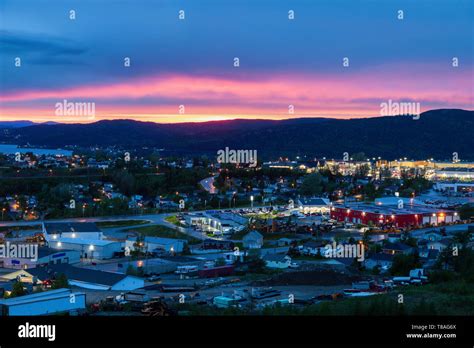 Corner Brook at sunset. Corner Brook, Newfoundland and Labrador, Canada ...