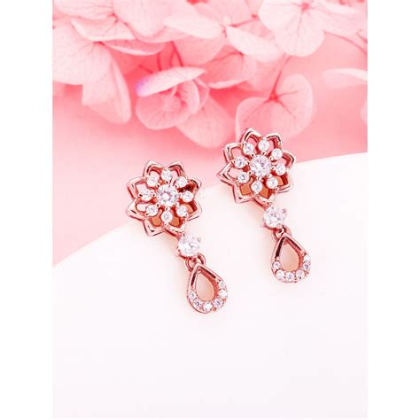 Aggregate 81+ rose earrings india latest - 3tdesign.edu.vn