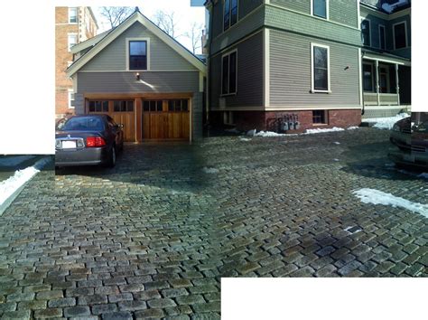 Lovely cobblestone drive... and lovely wood garage doors | Flickr