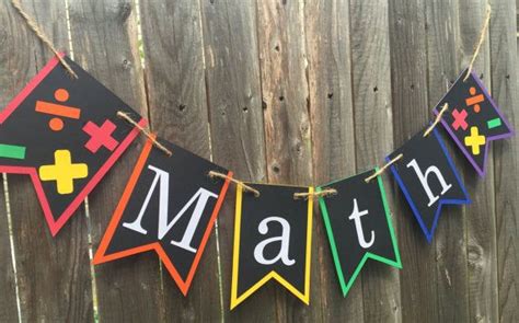 a banner that says math hanging on a fence