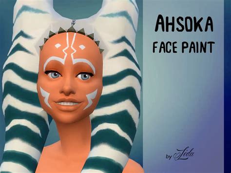 The Sims Resource - Ahsoka Tano facepaint in 2022 | Ahsoka, Face ...