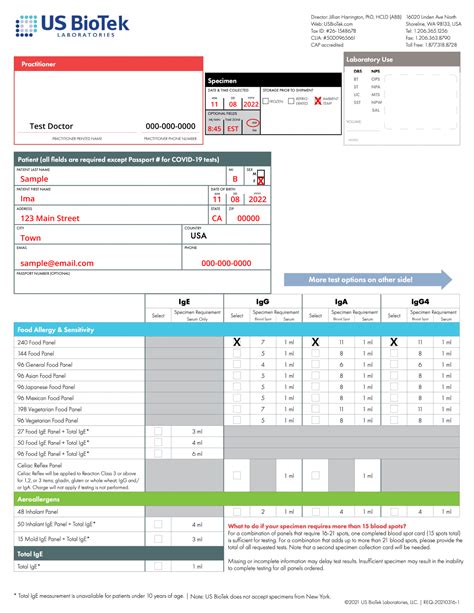 US BioTek Sample Requisition - Help Center