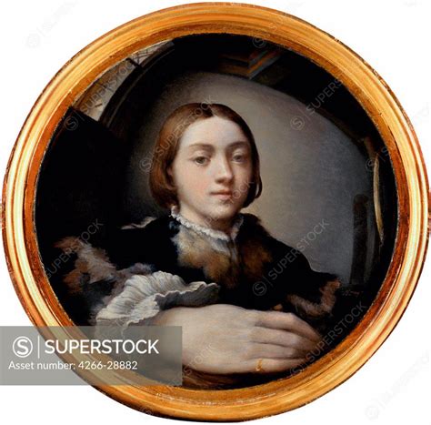 Self-Portrait in a Convex Mirror by Parmigianino (1503-1540) / Art History Museum, Vienne / ca ...