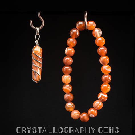 Carnelian Bracelet & Pendant Set | Crystallography Gems