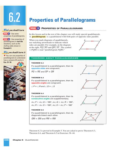 Properties of Parallelograms