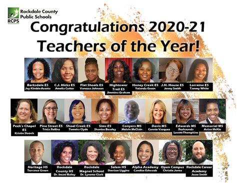 RCPS Teachers of the Year 2020-21 - Rockdale County Public Schools