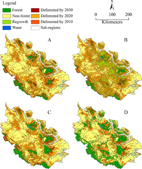 Observed and simulated landscape spatial patterns (2010e2030) by ...