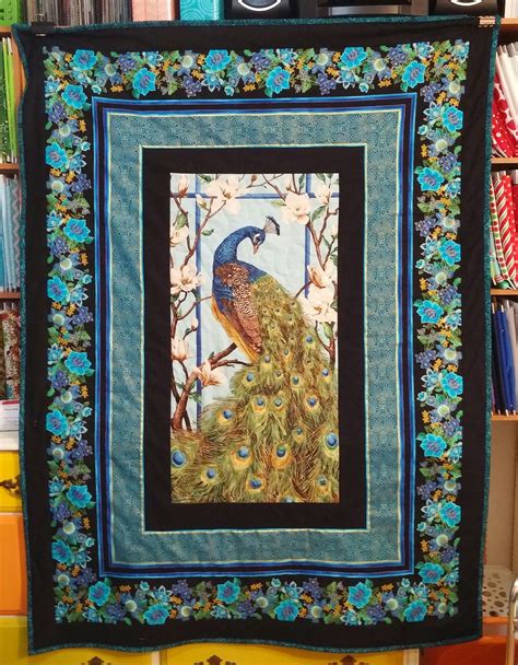 Peacock quilted wall hanging | Peacock quilt, Quilts, Panel quilts