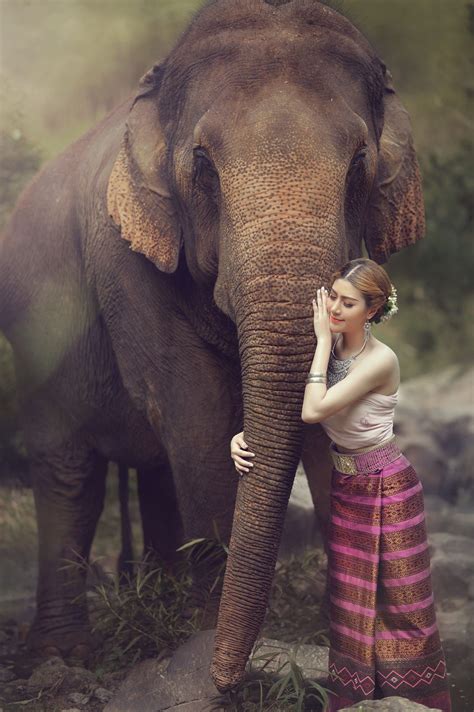 Lady with elephant by MangPor Photolista on 500px | Elephant, Lady, Wildlife