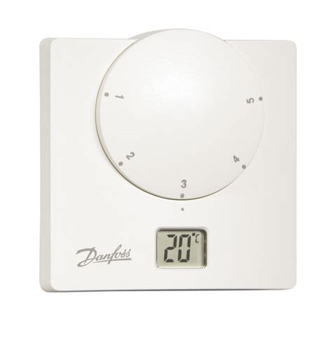 Danfoss Ret B-rf Dial Setting Rf Room Thermostat With Lcd Display 3/6 Cycles Battery Powered ...