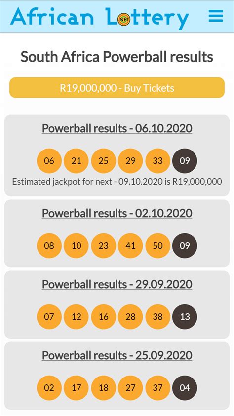 South Africa Lottery results