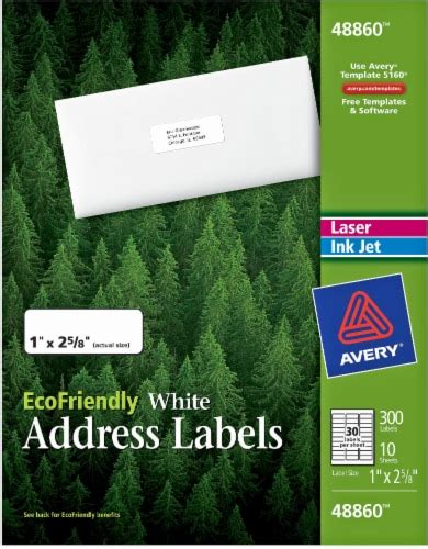 Avery Eco-Friendly Address Labels 300 Pack - White, 1 x 2.625 in - Fred Meyer