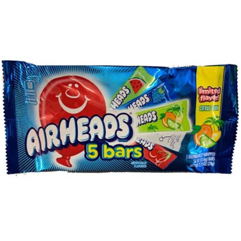 Airheads 5 Bar Pack Assorted Flavors 18x2.75oz - Pacific Candy Wholesale