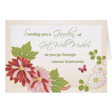 Cancer Treatments Get Well Wishes, Flowers Greeting Card | Zazzle