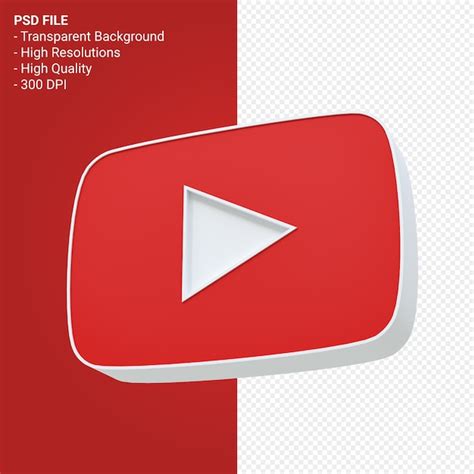 Premium PSD | Youtube logo 3d rendering isolated