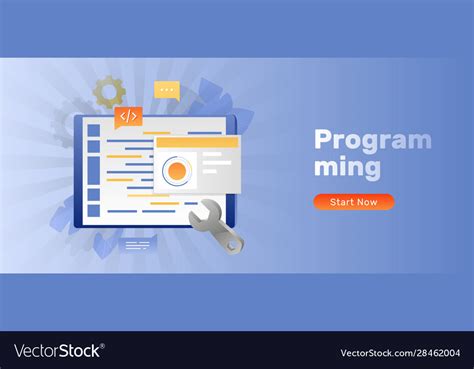 Programming banner template Royalty Free Vector Image