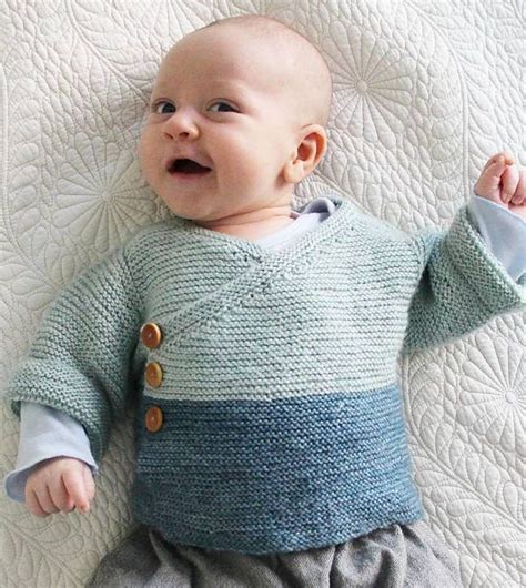 Free Knitting Pattern for Easy Baby Kimono | Easy baby knitting patterns, Baby knitting patterns ...