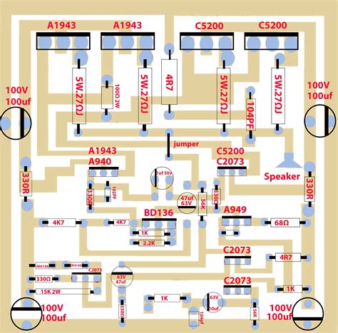 Pcb Layout 2sc5200 2sa1943 Amplifier Circuit Diagram Pdf