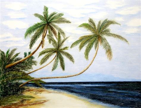 Palms Over White Beach Pencil Drawing By Ron Berry | absolutearts.com