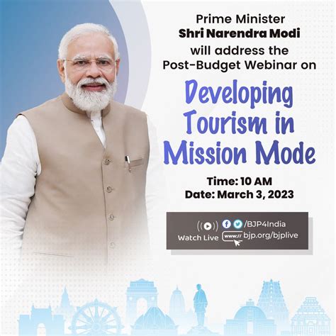 Prime Minister Shri Narendra Modi will address the Post-Budget Webinar, 'Developing Tourism in ...