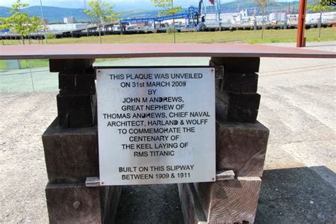 Plaque marks spot where keel laying ceremony for Titanic at Harland ...