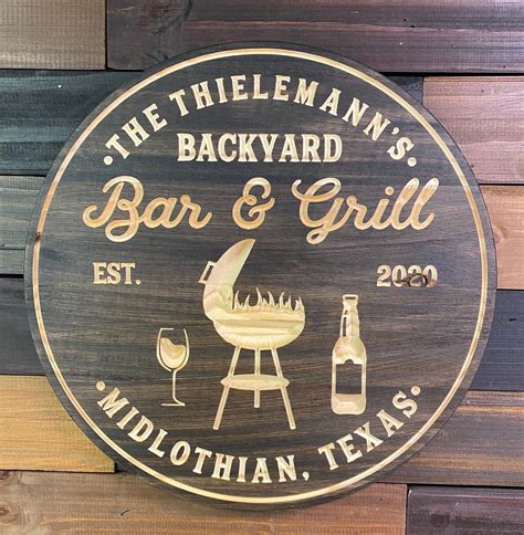 Bar & Grill Sign Bar Signs Personalized Bar Sign Custom | Etsy