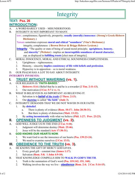 Integrity - Bible Truths
