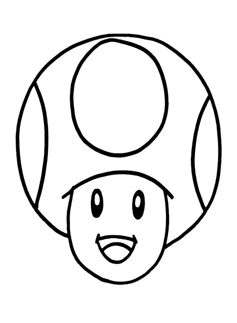 Draw Easy Toad Mario Coloring Page - Free Printable Coloring Pages