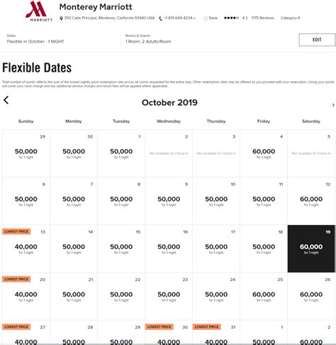 How to check Marriott Bonvoy reward rates each night in monthly view – Loyalty Traveler