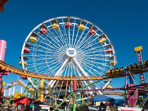 Santa Monica Pier Pacific Park Amusement Rides Editorial Stock Image - Image of pacific ...