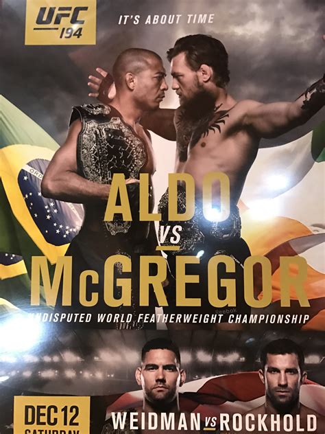 UFC 194 poster Conor McGregor vs. Aldo, Weidman vs. Rockhold in 2021 | Ufc, Ufc boxing, Ufc poster